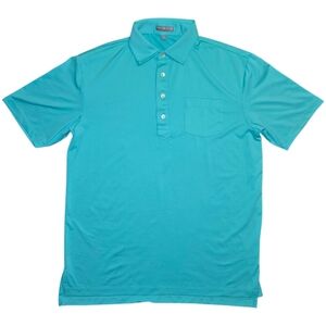Peter Millar Summer Comfort Golf Polo Shirt Mens Medium Teal Stretch Performance